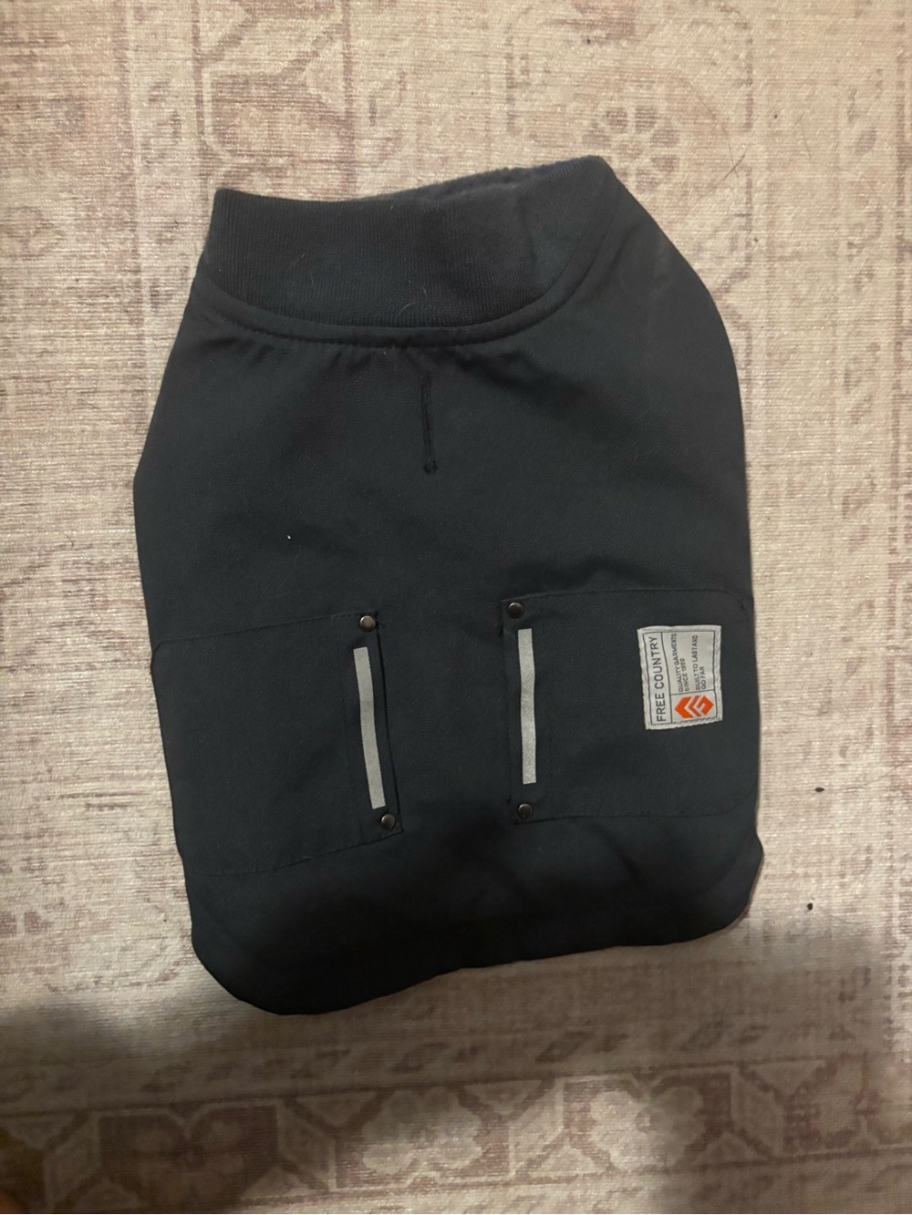 Free Country Black Dog Jacket with Reflective Trim